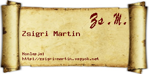 Zsigri Martin névjegykártya