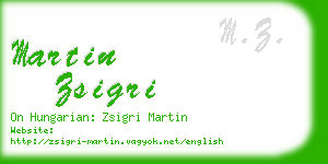 martin zsigri business card
